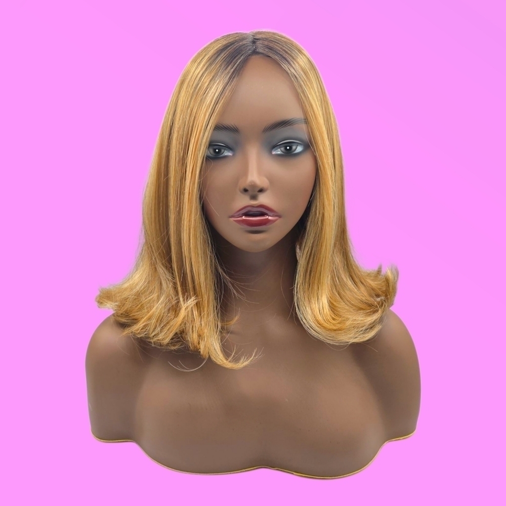 Nels Wigs Ayla Brown & Dirty Blonde Monofilament Shoulder Length Wig